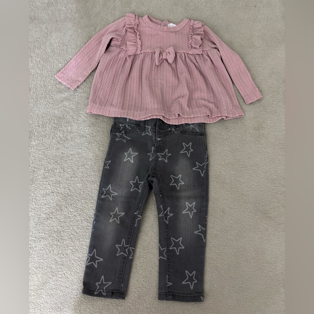 Bundles Cat & Jack Gray Star Patterned Pants